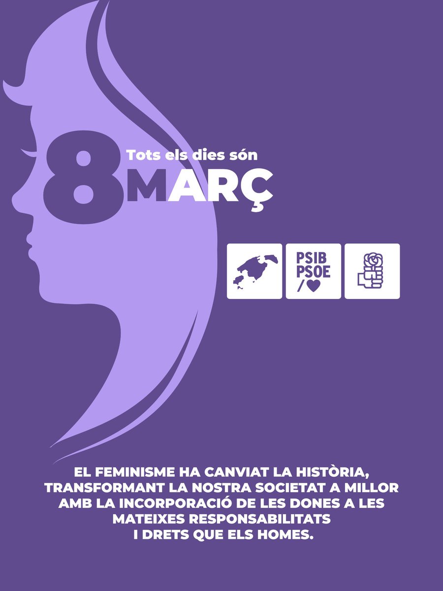 PSOE_Alcudia's tweet photo. ✊🟣Aquest 8M, més feminisme que mai https://t.co/M8aPtOzLCx