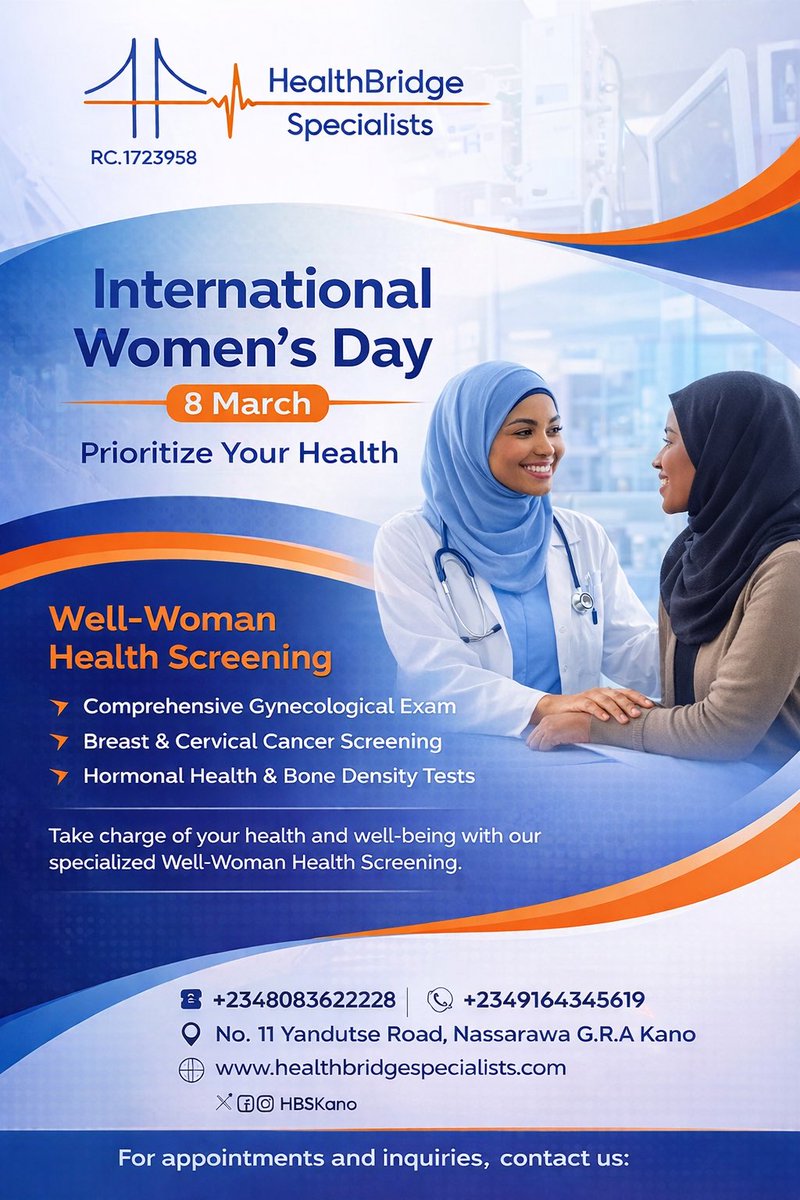 HBSKano's tweet photo. Your health is our priority 🌹
#InternationalWomensDay2026 
#healthcare #Hbskano https://t.co/3dXyKuTobh