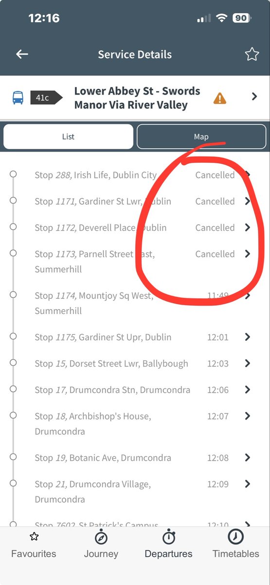 melvinfleming's tweet photo. @TFIupdates Hi there, can you explain what to expect when I see this on the real time info? Is the service running or not? 41c. https://t.co/iFZHlTIxqK