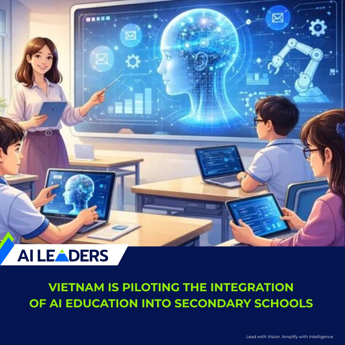 aileaders_vn's tweet photo. Vietnam is piloting AI education in high schools, covering both tech skills and ethics (bias, privacy, accountability). Building a future-ready, responsible generation of AI talent.#aileaders #aileadersvietnam #aiagentic https://t.co/OwQjh6iUI2