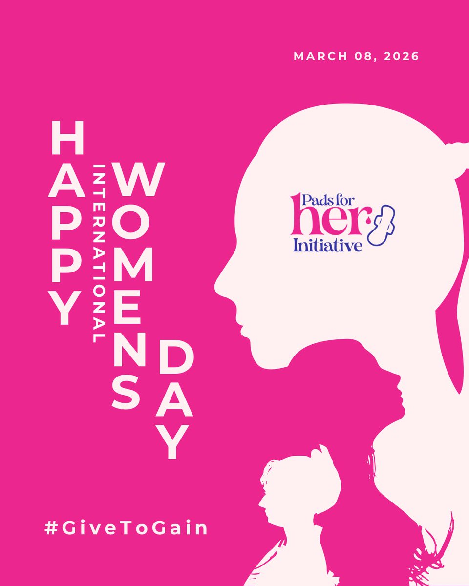 Padsforherorg's tweet photo. Today we celebrate the strength, resilience and brilliance of women and girls everywhere. At Pads for Her Initiative, we remain committed to breaking menstrual stigma and ensuring every girl has access to safe and dignified menstrual care.

#PadsForHer #IWD2026 https://t.co/YLOBc7rvhx