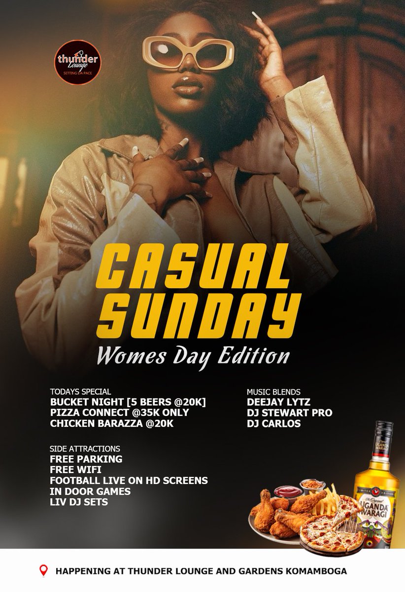 thundergardens's tweet photo. At Thunder Lounge, the party doesn’t just start — it takes over the night. 🔥
🍻 WOMEN’S DAY DEALS 🍺 Bucket Night Madness – Get 5 Beers for only 20K
🍕 Hot &amp; Fresh Pizza – Just 35K
🍗 Crispy Chicken &amp; Fries – Only 20K
🎉 SIDE ATTRACTIONS 🎧 Live DJ Sets spinning the hottest hits https://t.co/RdbiBmkGvn