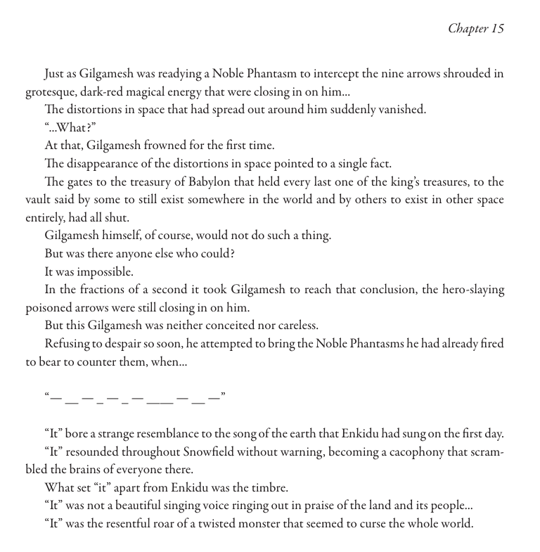 SoFew_amz's tweet photo. @dokjvv 2. Gilgamesh allait se défendre contre Nine Lives avec les armes qu'il avait déjà tirées, mais Huwawa chante à ce moment-là ce qui tétanise Gilgamesh et fait en sorte qu'il se les prend.

Il était carrément en échec. https://t.co/FFgaso6LO7