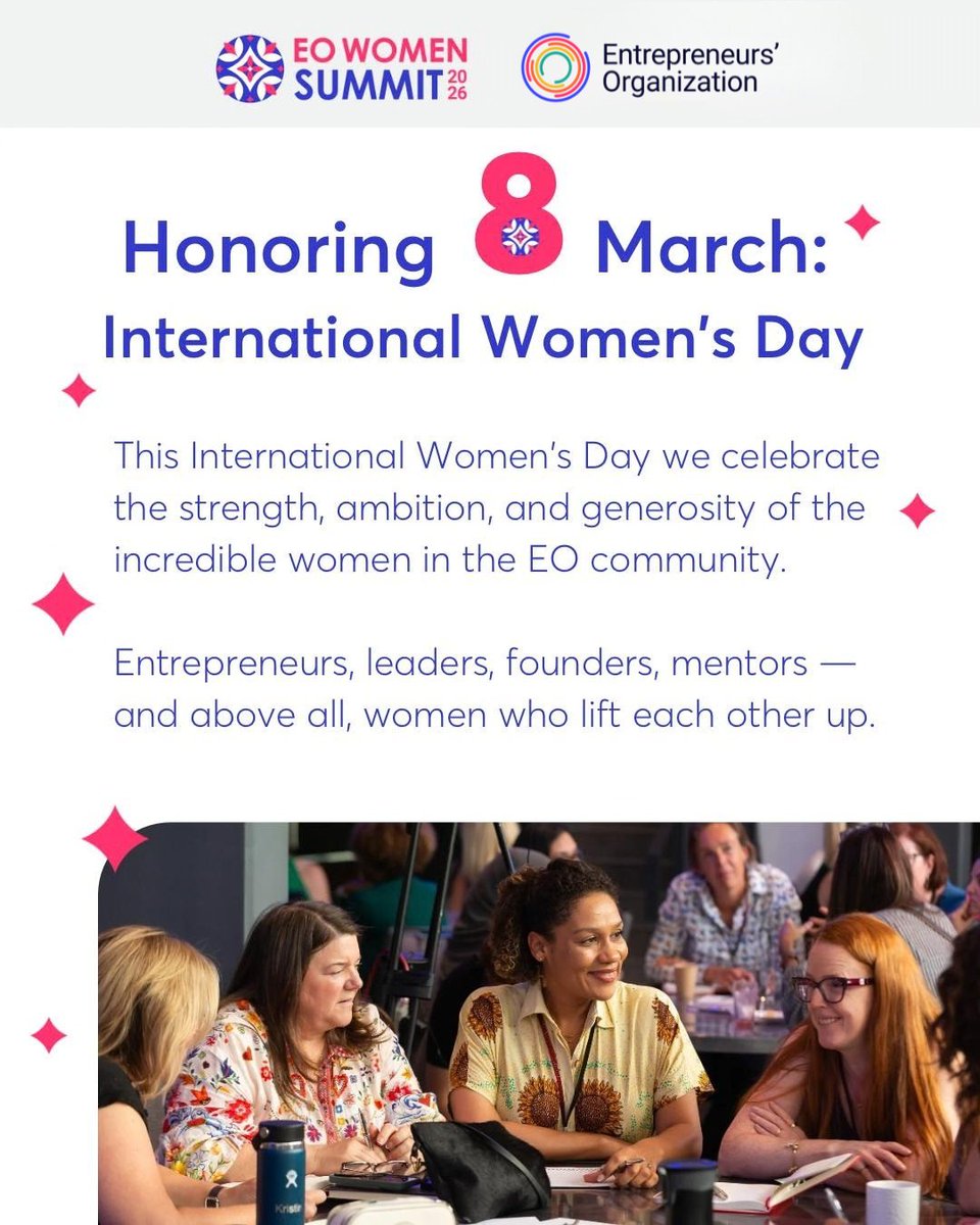 EntrepreneurOrg's tweet photo. Today we honor the women across the EO community who lead, build, mentor, and show up for one another every day.

Your courage, perspective, and willingness to lift others up are what make this community so powerful.

#InternationalWomensDay #EO #WomenEntrepreneurs #ThePowerOfUs https://t.co/i2XLKShoP8