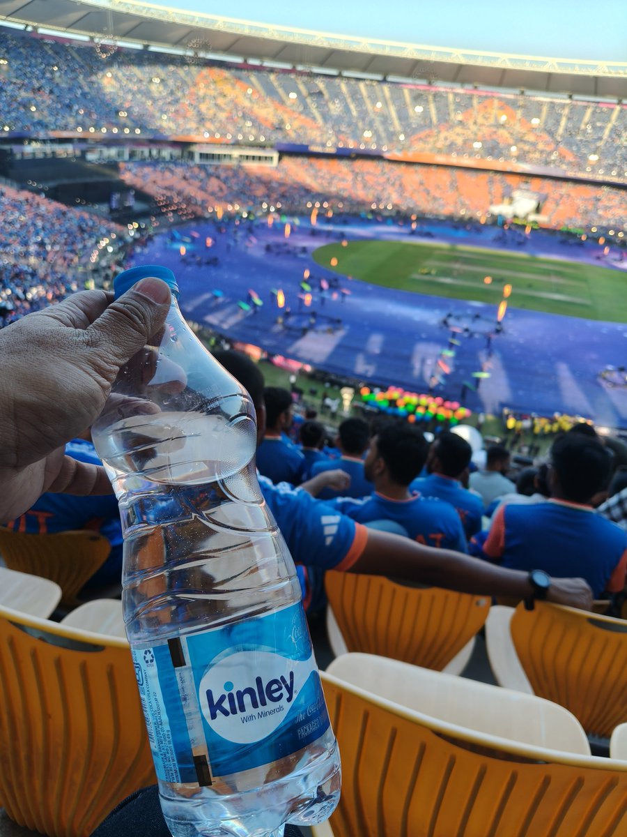 IMinnovationist's tweet photo. @GCAMotera not allowing water is fine but then selling it for 200 is criminal. #gcamotera #t20worldcup2026 #T20WorldCup https://t.co/urrszhmmNm