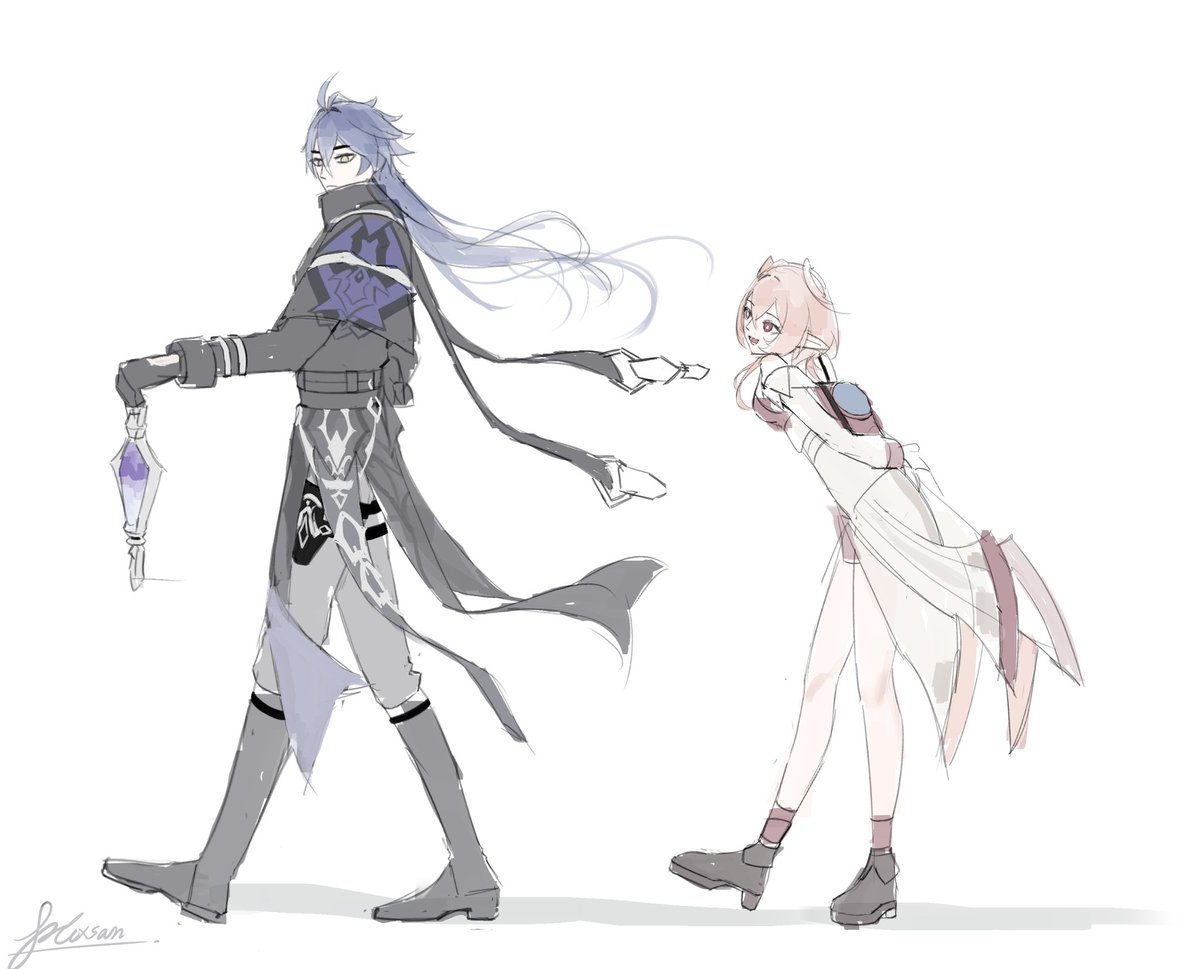 bloxzann's tweet photo. Omg they're from the same race

#原神 #GenshinImpact #Flins #linnea https://t.co/n2a4F5SUwV