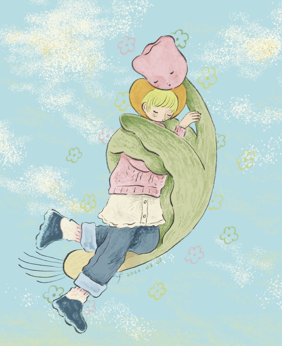 mamimu1memo4's tweet photo. 暖かい夢🌷
 #daydreamcreamy 
 #illustration https://t.co/OKn5vH35Ha