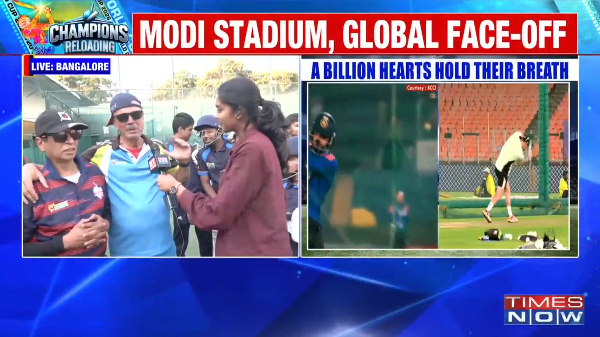 TimesNow's tweet photo. T20 World Cup Final: India Takes on New Zealand

We are hoping for a repeat of the last T20 WC final which we won...: Indian fans from Bengaluru speak to Times Now's Navya https://t.co/9xMLdUgYBT