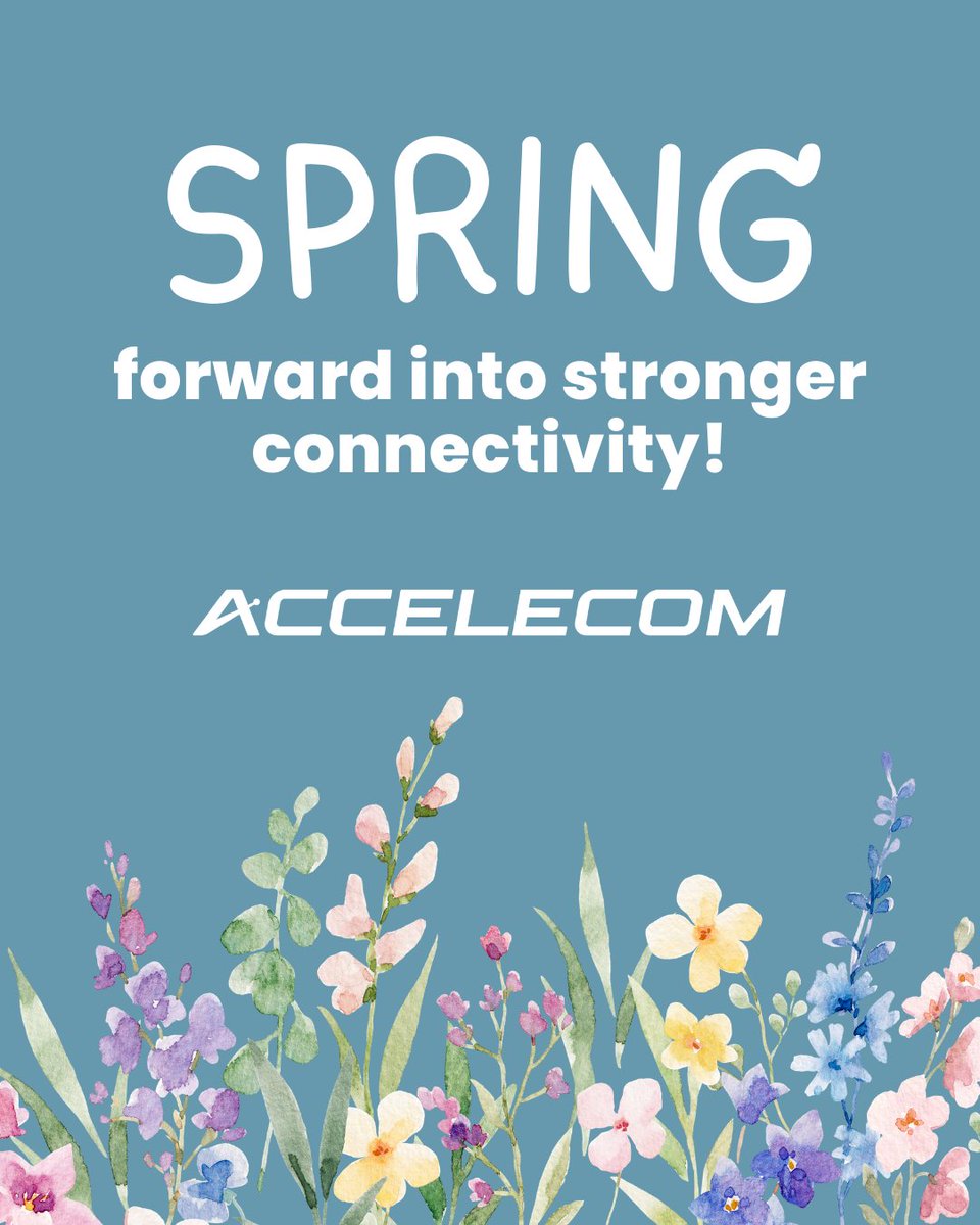 Spring forward into stronger connectivity.

As the clocks move ahead, make sure your network does too. Accelecom delivers scalable fiber infrastructure built for performance, protection, and growth.

Don’t just keep up — move ahead.

#SpringForward #FiberInfrastructure