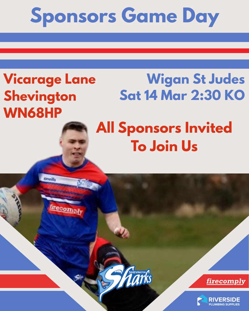 ShevingtonShark's tweet photo. Open Age Home Game 🦈🔵🔴⚪
Local Derby Next weekend at the Open Age take on Wigan St. Judes at Vicarage Lane
Saturday the 14 March - 14:30 Kick Off https://t.co/sTQ66W6XOo