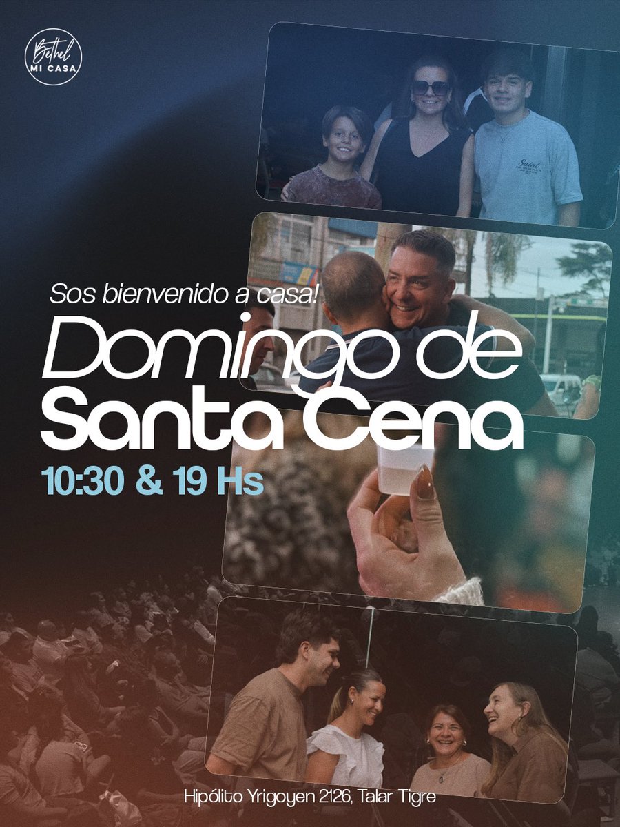 fernandez_marce's tweet photo. Que GRAN DOMINGO nos espera por delante para celebrar juntos la Santa Cena en #ICBethel

Te esperamos:

⌚️ Domingo 10.30 &amp; 19 Hs

📣 Invita a tu familia &amp; amigos a vivir una nueva experiencia con Jesús https://t.co/QCymynFoTl