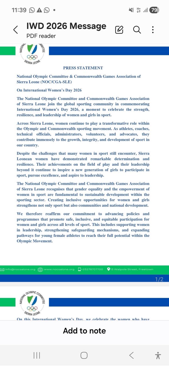 NOC/CGA-Sierra Leone tweet media