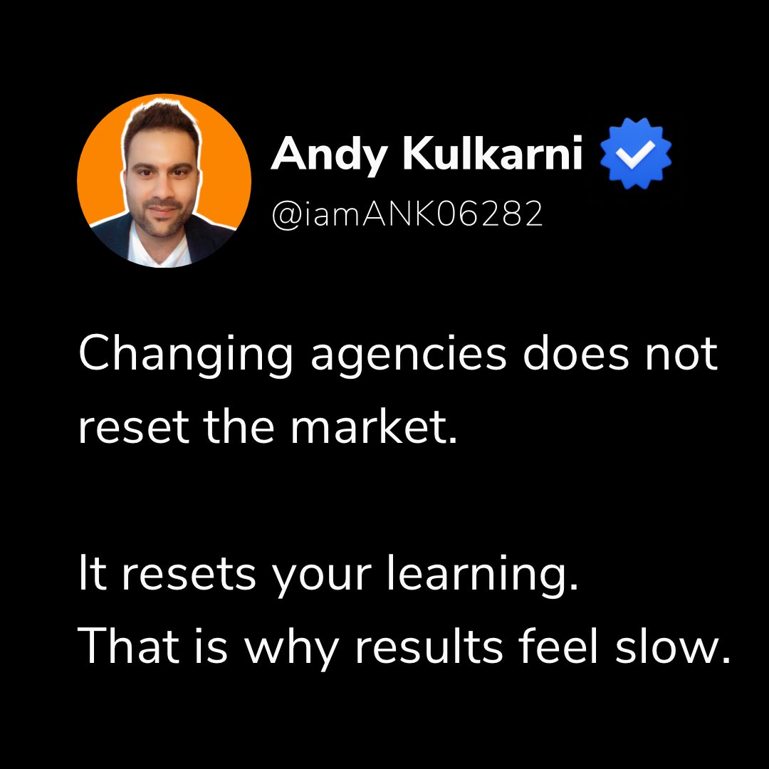 iamANK06282's tweet photo. Switching agencies every 3 months like it’s a Netflix trial won’t suddenly unlock growth. 🍿

If you want 12-month outcomes, you need more than 90-day patience.

Otherwise you’re not doing marketing.
You’re just sampling agencies.

#MarketingTruth #AgencyLife #DigitalMarketing https://t.co/KEhN8gedSx