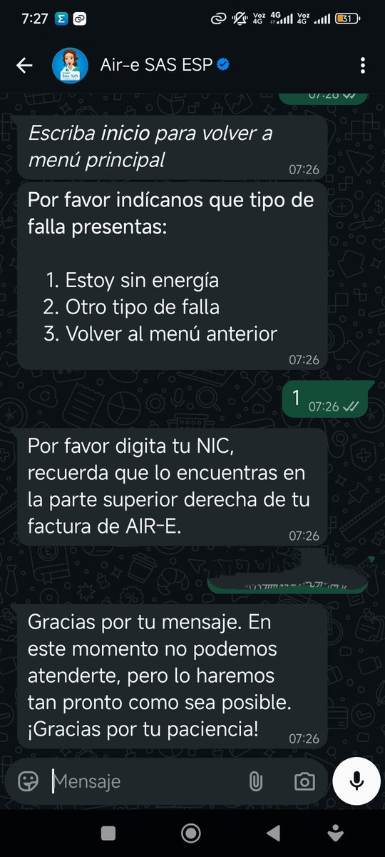 VicMiGon's tweet photo. @luchovoltios @Aire_Energia @jorgecura1070 @HENRYFOREROJ  vamos a completar 24 hs sin luz y mira la respuesta de aire https://t.co/pJLU2c9dnm