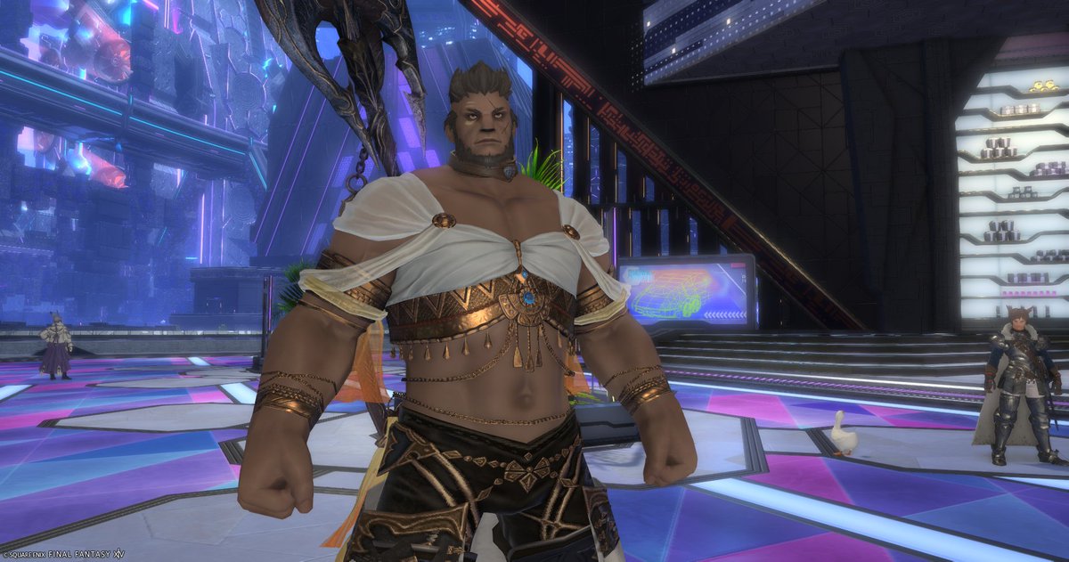 Gigant555's tweet photo. FF１４　#FF１４ #FFXIV  #ルガディン　
筋肉で死んでしまいそう（破れそうな）な服　ゲットしました https://t.co/wfx95LRSKd