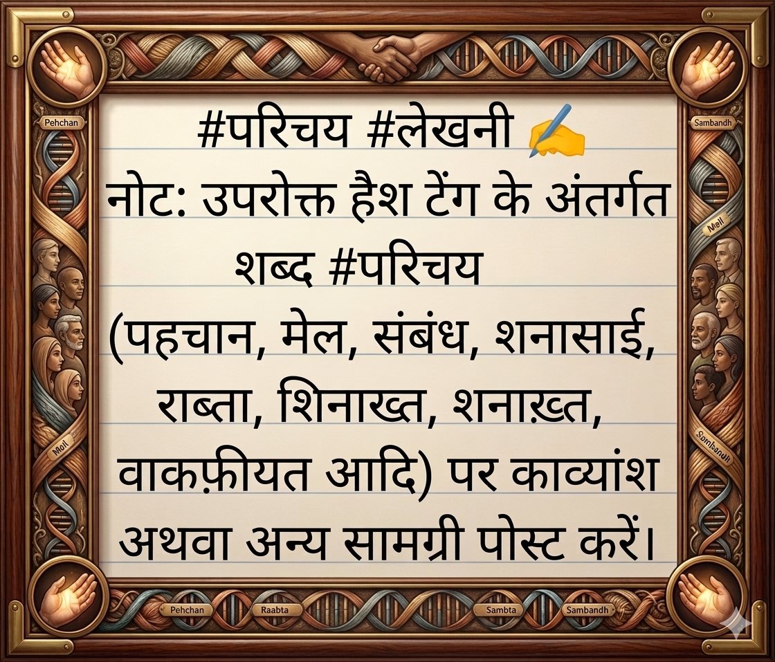 #लेखनी पर दिनांक 09 मार्च 2026 के कार्यक्रम, 
                      सौजन्य : 
{ <a href="/AarTee33/">आरती सिंह</a>  }    { <a href="/pareeknc7/">Narpati C Pareek 🇮🇳</a> }
                           👇
lekhni-schedule.blogspot.com/2026/03/09-202…

               #परिचय #लेखनी ✍️