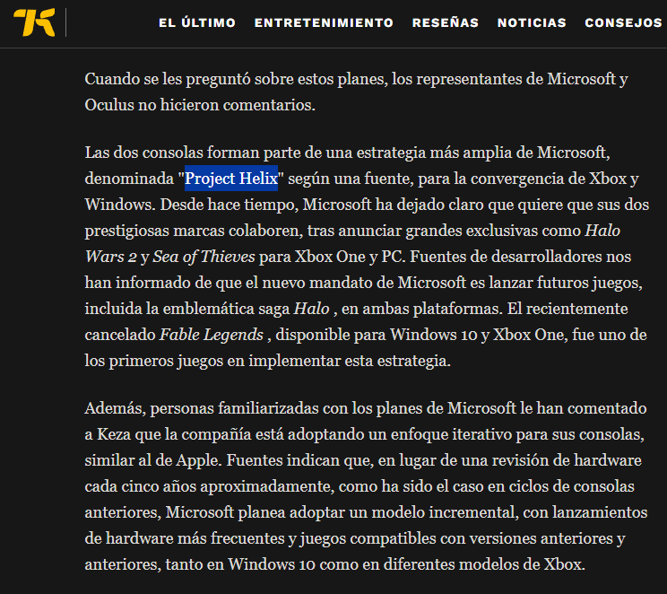 O projeto #XboxHelix está sendo cozinhado desde pelo menos 2016, uns 10 anos.
O extrato é de um artigo do Kotaku e mostra que toda a ideia de unificar #Xbox e PC em um ponto doce leva tempo no para finalizar o melhor Hardware.⚗️🧫🧪🧬🗜️🔩🪛
