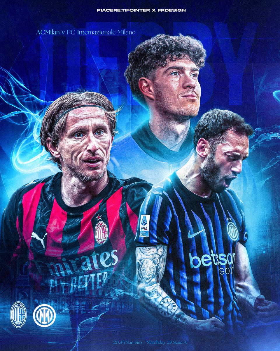 piacere_inter's tweet photo. ⚽️ 𝐌𝐀𝐓𝐂𝐇𝐃𝐀𝐘

🔴⚫️ Milan 🆚 @Inter ⚫️🔵
⏰ Ore 20:45 (CET)
🏟 Stadio San Siro, Milano
🏆 28ª giornata @SerieA 2025/26
📺 DAZN

𝐅𝐎𝐑𝐙𝐀 𝐈𝐍𝐓𝐄𝐑! ⚫️🔵

🎨 @FRDesign_it 
#MilanInter #DerbyMilano https://t.co/jQXFsGHElw