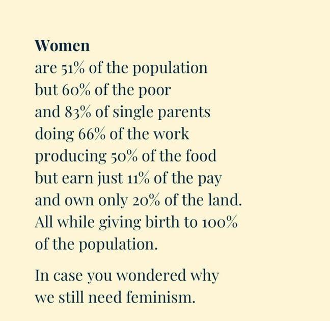 THIS is why we need feminism and International Women’s Day to highlight it.