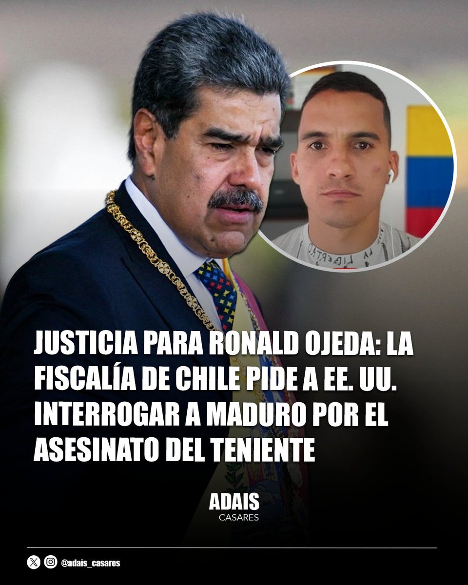 🇺🇸🇨🇱🇻🇪 | La Fiscalía Nacional de Chile ha dado un paso sin precedentes. Aprovechando que Nicolás Maduro se encuentra bajo custodia federal en Nueva York, el Ministerio Público chileno ha enviado una solicitud formal de asistencia judicial a los Estados Unidos para tomar