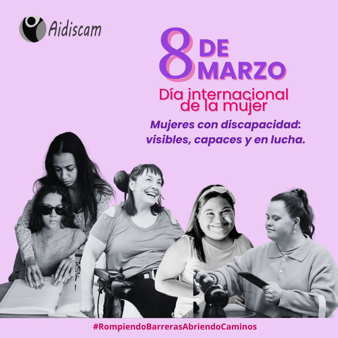Hoy #8M reconocemos la lucha de tantas mujeres con discapacidad que han abierto camino, defendido sus derechos en todos los ámbitos de la vida. Su legado nos impulsa a seguir. 💜
#DíaInternacionalDeLaMujer #MujeresConDiscapacidad #AIDISCAM #RompiendoBarrerasAbriendoCaminos