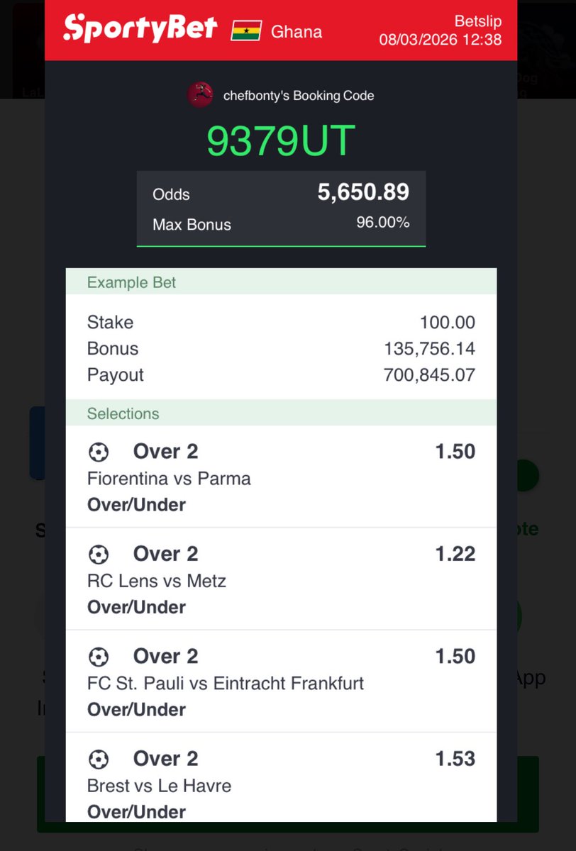 _Bonty_Official's tweet photo. Winning 5.6K Odds for tonight Sunday ✅✅✅

Congrats to you in advance. Repost like and bookmark for street 

Check first comment for edits. https://t.co/SjyirvIbDu