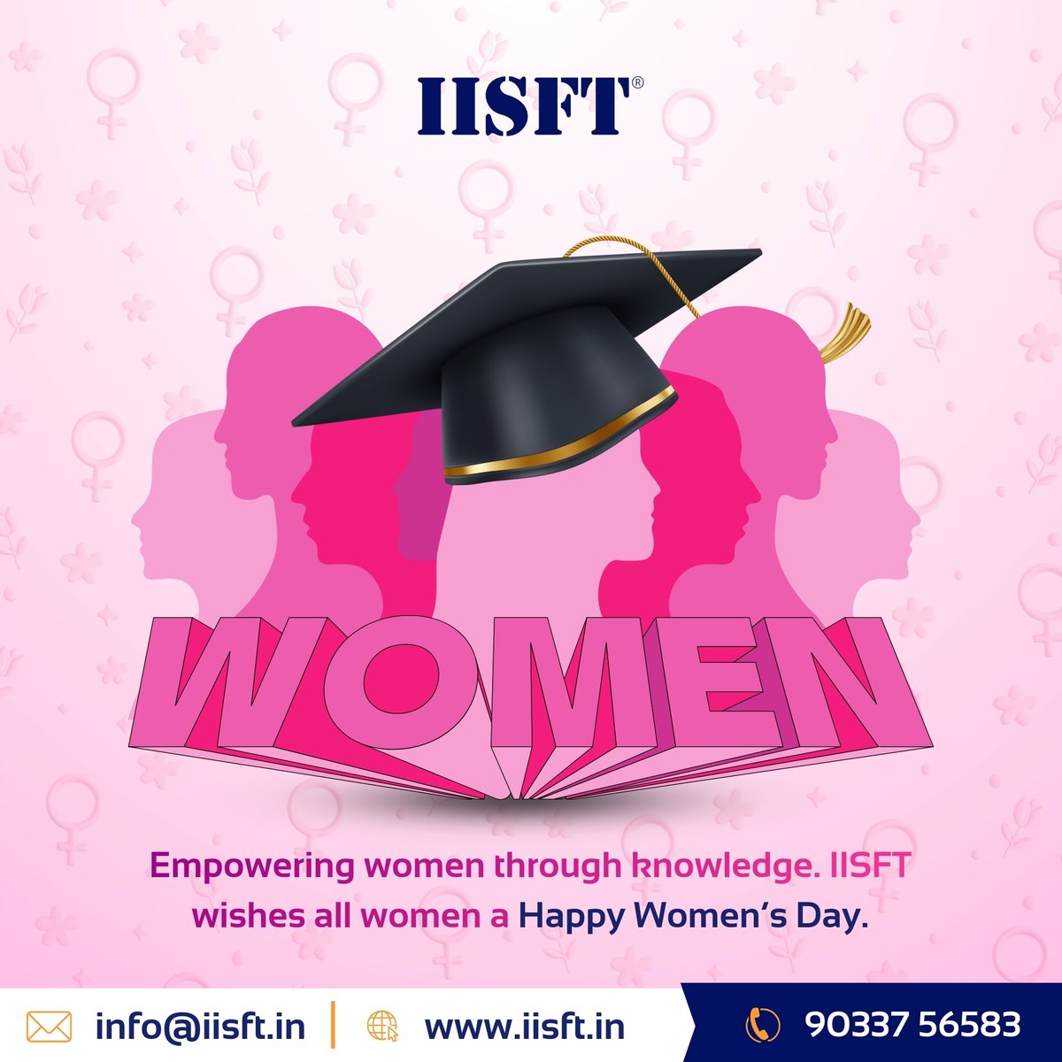 iisft's tweet photo. Empowered women empower the world. Happy Women’s Day to the strength, resilience, and brilliance that shape our future.

Learn more about IISFT: https://t.co/muUrEWwDV2
Mail us at: info@iisft.in
Contact us at: +91 9322747172/ +91 9033756583

#iisft https://t.co/4TbcgwGCZ5