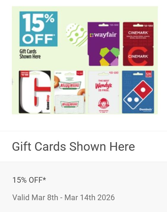 15% Off GameStop Gift Cards via Dollar General. ow.ly/kA9U50YqPJJ
