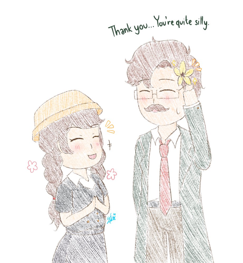 stpposting's tweet photo. #yumetwt #StardewValley #SDVoc

[🌷Stephanie x Dr. Harvey ☕️]

I FOUND MY OLD ART DRAWING THESE SILLIES LIKE 4-5 YEARS AGO. OMG. 
I drew a lot than expect back then. Might as well share some. 😌 https://t.co/XbeY2l4JMH