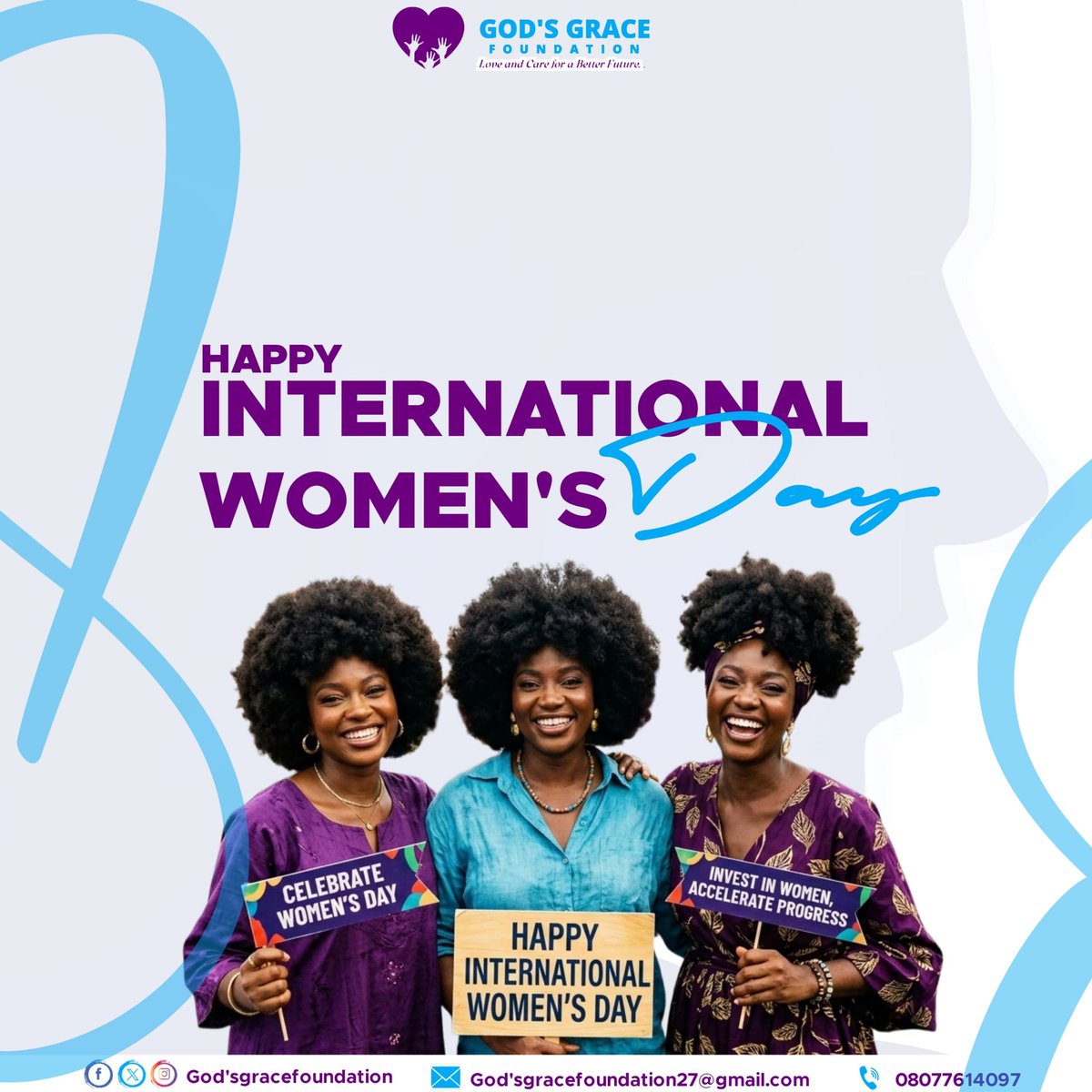GOGRFO's tweet photo. Today, we celebrate the strength, resilience, and incredible contributions of women around the world. On this International Women’s Day, God’s Grace Foundation proudly honors every woman who continues to inspire change, nurture communities, and lead with courage and compassion. https://t.co/BM2xVSah9C