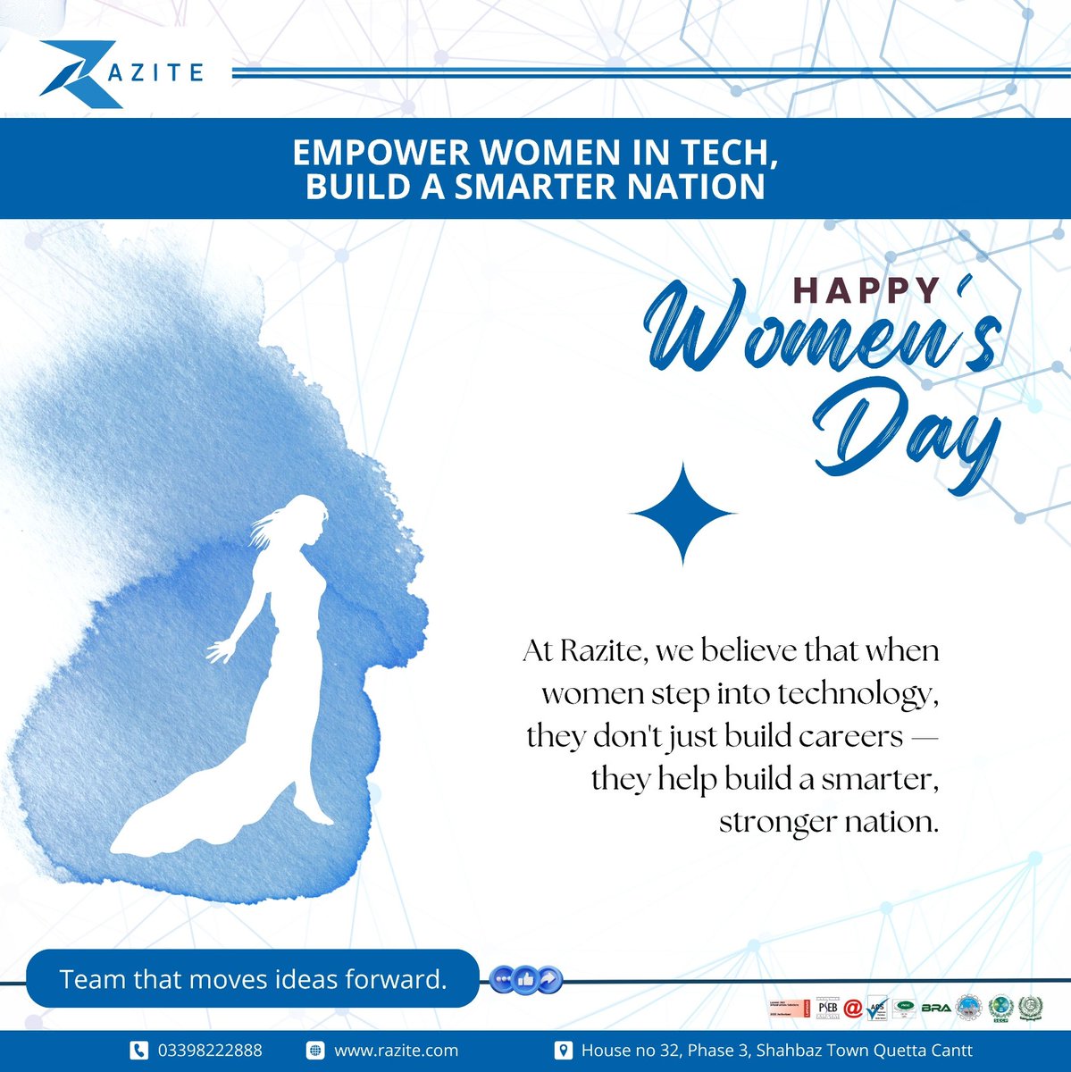 RazitePvtLtd's tweet photo. Innovation grows stronger when women lead, create, and inspire.

This International Women’s Day, Razite celebrates the brilliant women shaping the future of technology, creativity, and progress.

#WomensDay #WomenInTech #Razite #TechForChange #EmpowerWomen #WomenInTechnology https://t.co/AXp7vHu6hZ