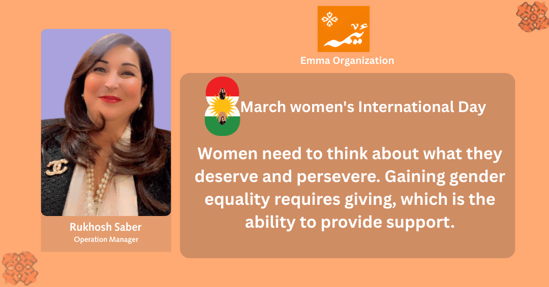 emmaorg_'s tweet photo. International Women's Day Campaign Emma staff and employees will participate in the celebration of March 8th. . #8Mart #marchKurdistan #March8WomensDay #kurdish #WomensDay2026 #InternationalWomensDay #8MarchWomensDay https://t.co/yWQJXovYDy