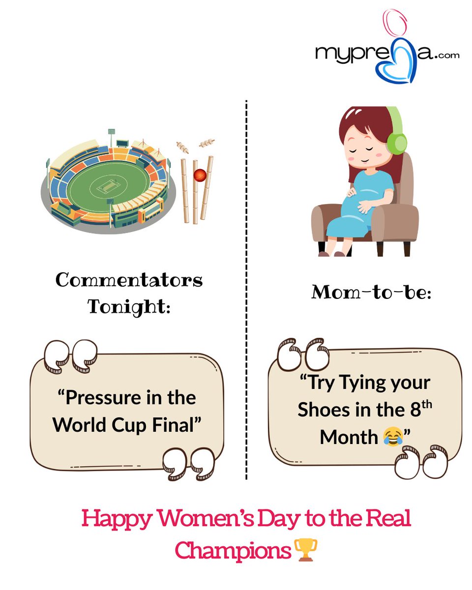 myprega's tweet photo. While the country watches the World Cup Final tonight… 🤞🏏

Millions of women are already playing the toughest match of all—pregnancy.

Happy International Women’s Day to the real champions. 🩷

#WomensDay2026 #InternationalWomensDay #InternationalWomensDay2026 #myprega https://t.co/mVZnJqocgk