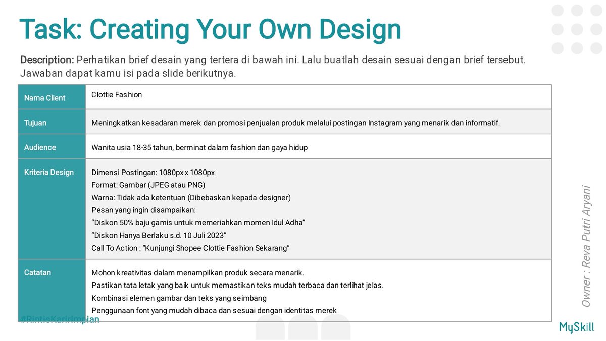 arynree's tweet photo. Insight kursus MySkill hari ini yaitu, desain yang baik bukan cuma soal visual menarik, tapi juga harus sesuai dengan tujuan dan target audiens.
#learnatMySkill 
@myskill_id https://t.co/QkVoRFFNJB