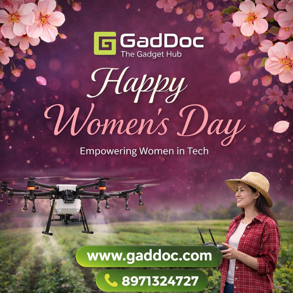 GaddocMarketing's tweet photo. 🚁 Women leading innovation in agriculture &amp; technology!

This Women’s Day, we celebrate women transforming farming with smart drone technology. 🌾

🌐 https://t.co/pEQbtfCTVy
📞 8971324727

#WomensDay #WomenInTech #AgriTech #DroneIndia #WomenInAgriculture #SmartFarming #GadDoc https://t.co/rGWkKQfqX4