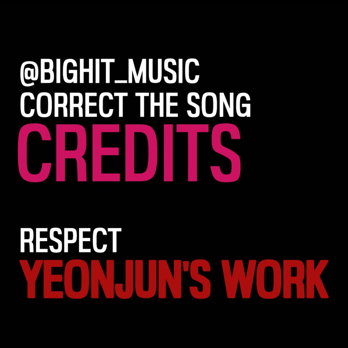 YEONJUN deserves proper credit.
His songwriting contribution to the 2026 WBC theme song “Make It Count” is missing from the official credits.
Please correct the credits and respect the artist’s work.
#BIGHIT_CREDIT_YEONJUN
#RespectYeonjun
<a href="/BIGHIT_MUSIC/">BIGHIT MUSIC</a> <a href="/TXT_bighit/">TXT OFFICIAL</a> 
#연준 #YEONJUN