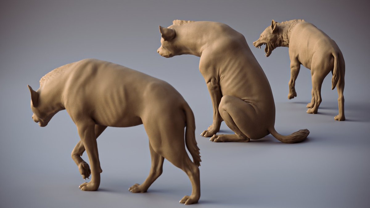 Hyena render using
<a href="/maxonzbrush/">Maxon ZBrush</a>
for Sculpting