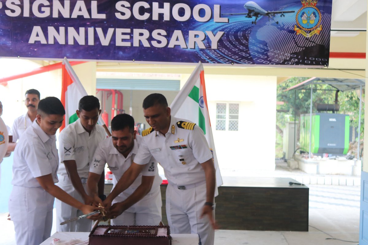 IN_SignalSchool's tweet photo. "An Ode to the Signal School - the Alma Mater of Communicators on the 68th Anniversary"
…………………………………………..

In earliest watches, bright flags rose high in the sky,  
Semaphore arms carried orders no storm could deny.  

Lantern beams pierced the dark, Morse keys tapped through the night,  
Dots and dashes flew oceans, bearing messages with might.

Soon radios awakened seas with voices steady and clear,  
Invisible waves bound units though distant horizons appear. 
 
Signalmen guarded secrets with patience, courage, and skill,  
Their coded words ensured the commander’s intent prevailed still.

Then satellites climbed high above the vast maritime dome,  
Linking ships, aircraft, and command wherever mariners roam.  

With new technologies emerge new frontiers, bright with vision
Quantum communication and AI shall guide the Navy’s mission.

Proud legacy of Predecessors’ endures, their signals ever bright,  
Young communicators shall carry forth the flame into the fight.

On this day, tribute to the Signalmen - past and present as gratitude runs deep 
We continue to train for excellence – a promise that we shall always keep.