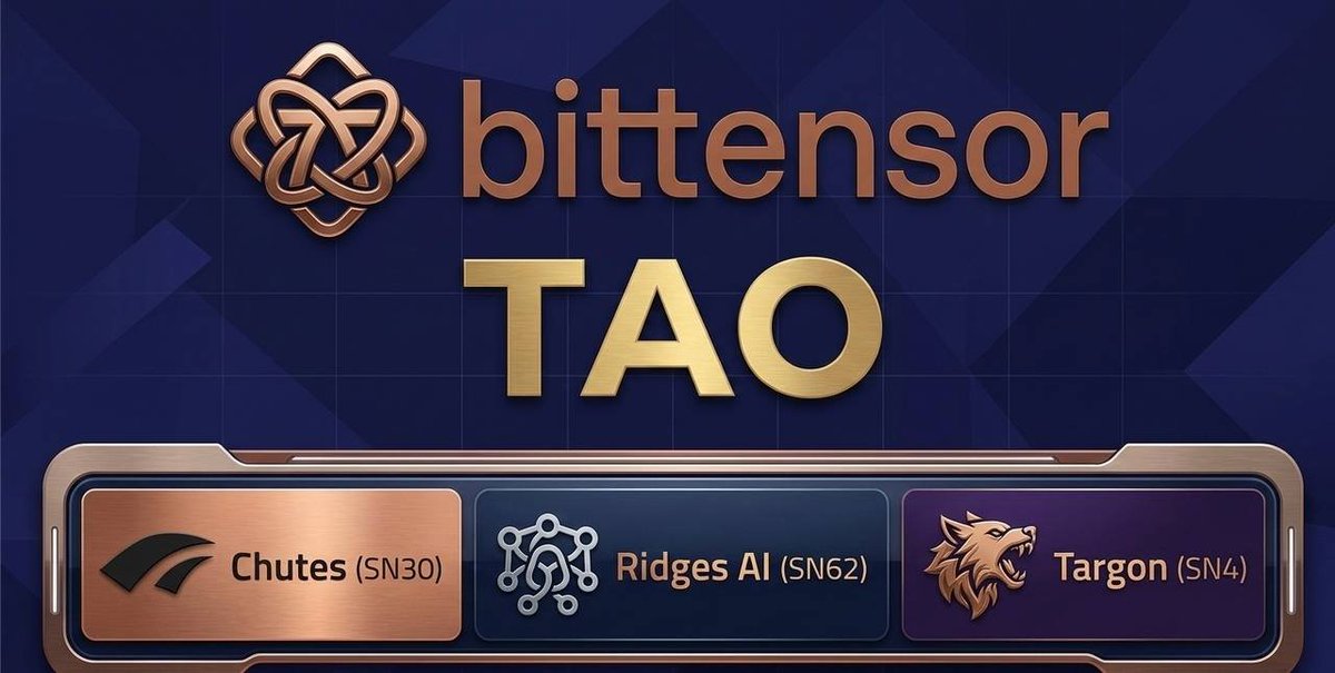 Sashawright_1's tweet photo. 3 Bittensor $TAO subnets I’m watching closely right now 👇

SN64 — Chutes
Decentralized AI compute built for scalable model inference.

SN62 — Ridges
AI coding agents that can generate, debug, and improve software.

SN4 — Targon
Focused on verifying AI outputs to reduce hallucinations and increase reliability.

The subnet ecosystem keeps getting more interesting.