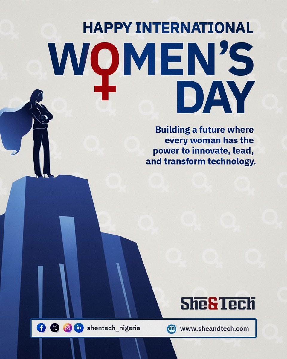 shentech_ng's tweet photo. Technology is shaping the future. Women must be at the center of building it. At She&amp;Tech, we empower women to learn, build, lead, and transform technology. Because the future of tech must be innovative and inclusive. International Women’s Day. #WomenInTech #SheAndTech #IWD2026! https://t.co/jCyLXOSioS