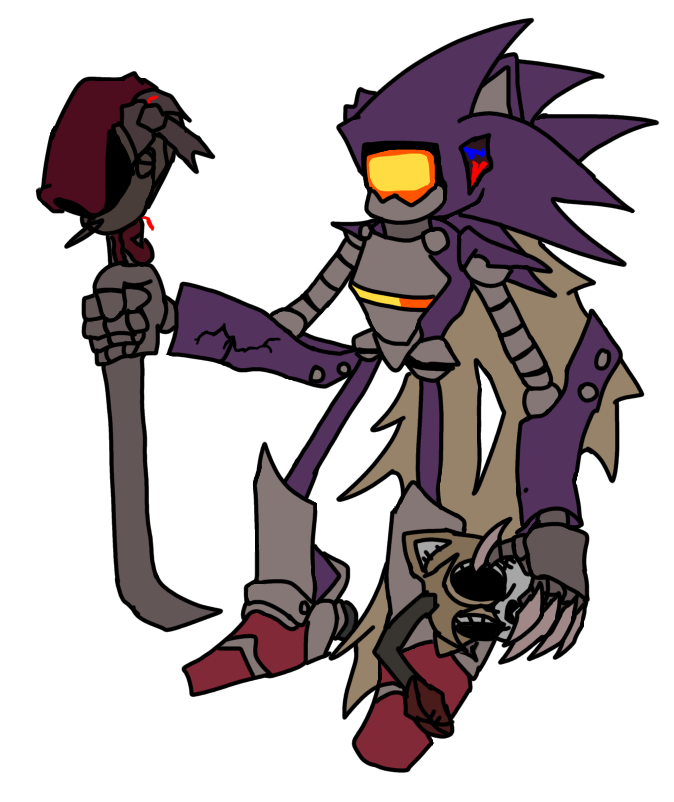 BottleOfLizards's tweet photo. Mecha sonic vessel. 
He started figuring out what the deal with emperor Immortuorum was and so he was taken away for it. He has a little tails doll doll he made to remember his daughter by
#execommunity #exeoc #fourheadspines https://t.co/0ULQwTiF9V