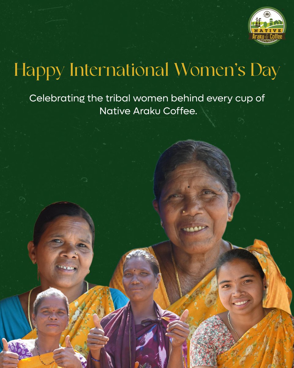 nativearaku's tweet photo. Happy Women’s Day 
Celebrating the tribal women behind every cup of Native Araku Coffee — their strength, dedication, and connection to the land bring the true flavor of Araku valley to life. ☕

#HappyWomensDay #TribalWomen #ArakuValley #NativeArakuCoffee https://t.co/GN69UrS685