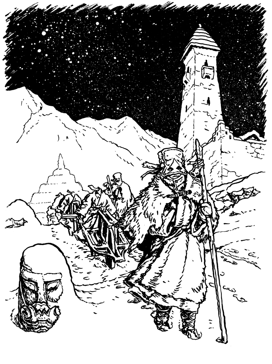 Necromancers of the embalmer's guild, returning from a supply delivery by starlight