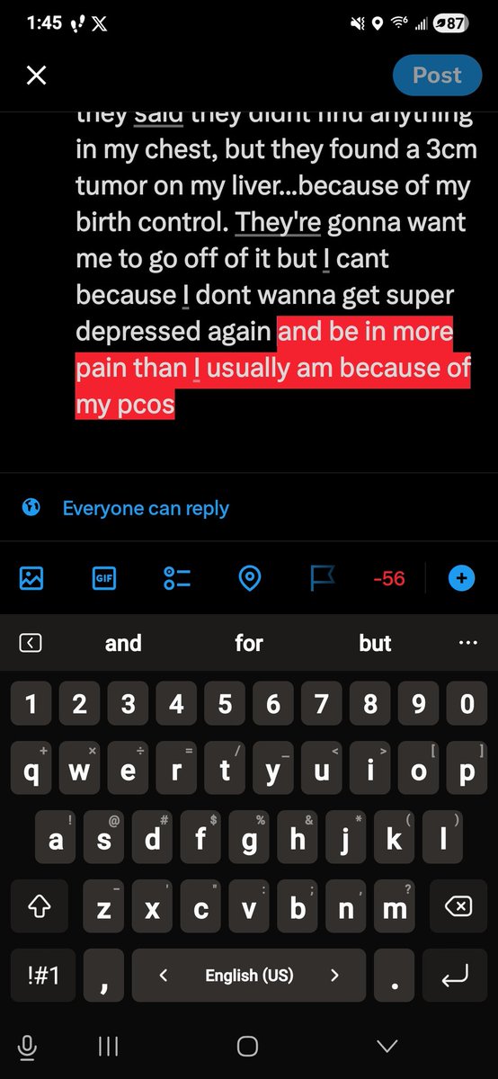 vo1d3d's tweet photo. Im scared guys. I went into the hospital today for chest pain and they said they didnt find anything in my chest, but they found a 3cm tumor on my liver...because of my birth control. They're gonna want me to go off of it but I cant because I dont wanna get super depressed again https://t.co/nO6gBEgxKH
