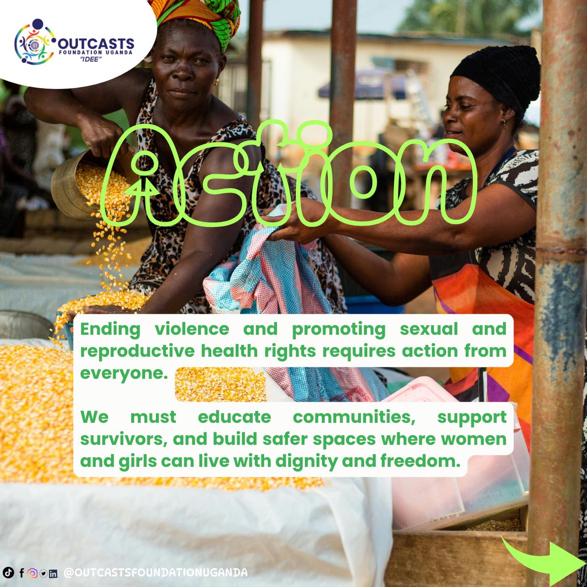 Outcasts_UG's tweet photo. Rights. Justice. Action.

Women and girls deserve bodily autonomy, access to SRHR services, and lives free from violence. Ending GBV and IPV requires all of us to speak out, support survivors, and build safer communities.

#InternationalWomensDay
#RightsJusticeAction
#EndGBV https://t.co/AIlRtaiDwq