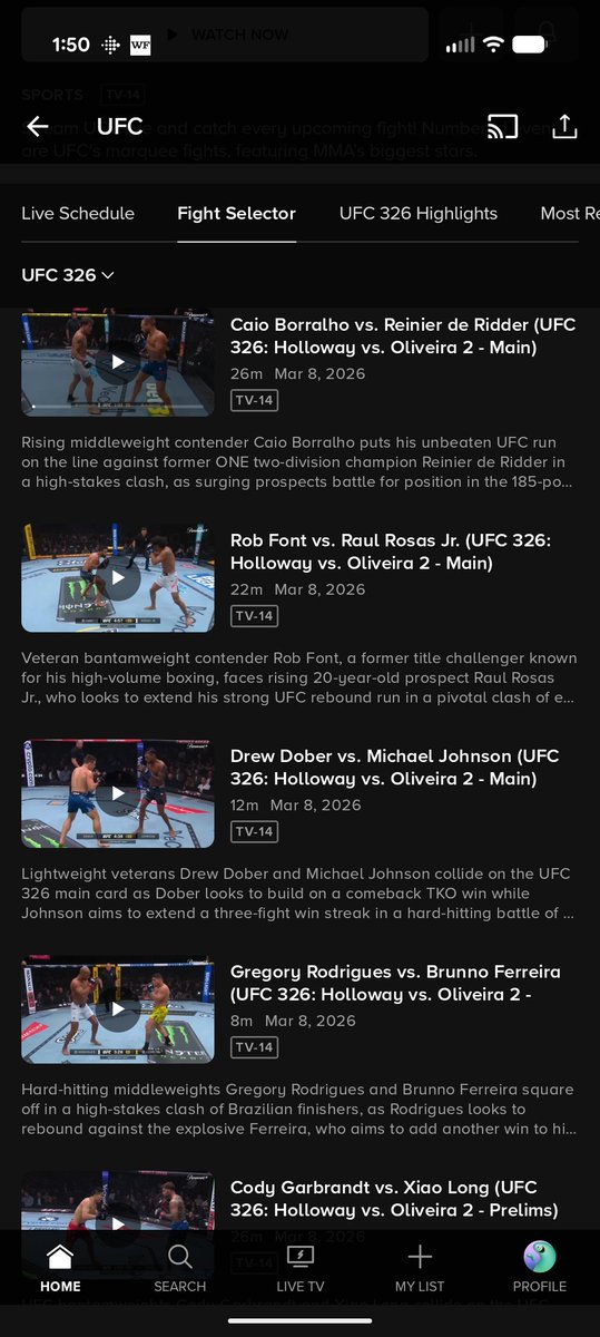 DustinEdwarda's tweet photo. So I had a nice night with my wife and was really excited to watch the fights afterwards. Turned on the TV logged in to paramount plus and.....the main event it missing. Hey @paramountplus  what the hey man? https://t.co/aKSYZYBKeo