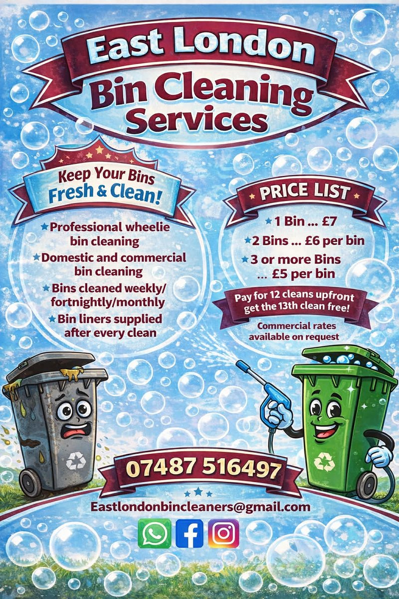 New wheelie bin cleaning service launching next week ⚒️⚒️⚒️