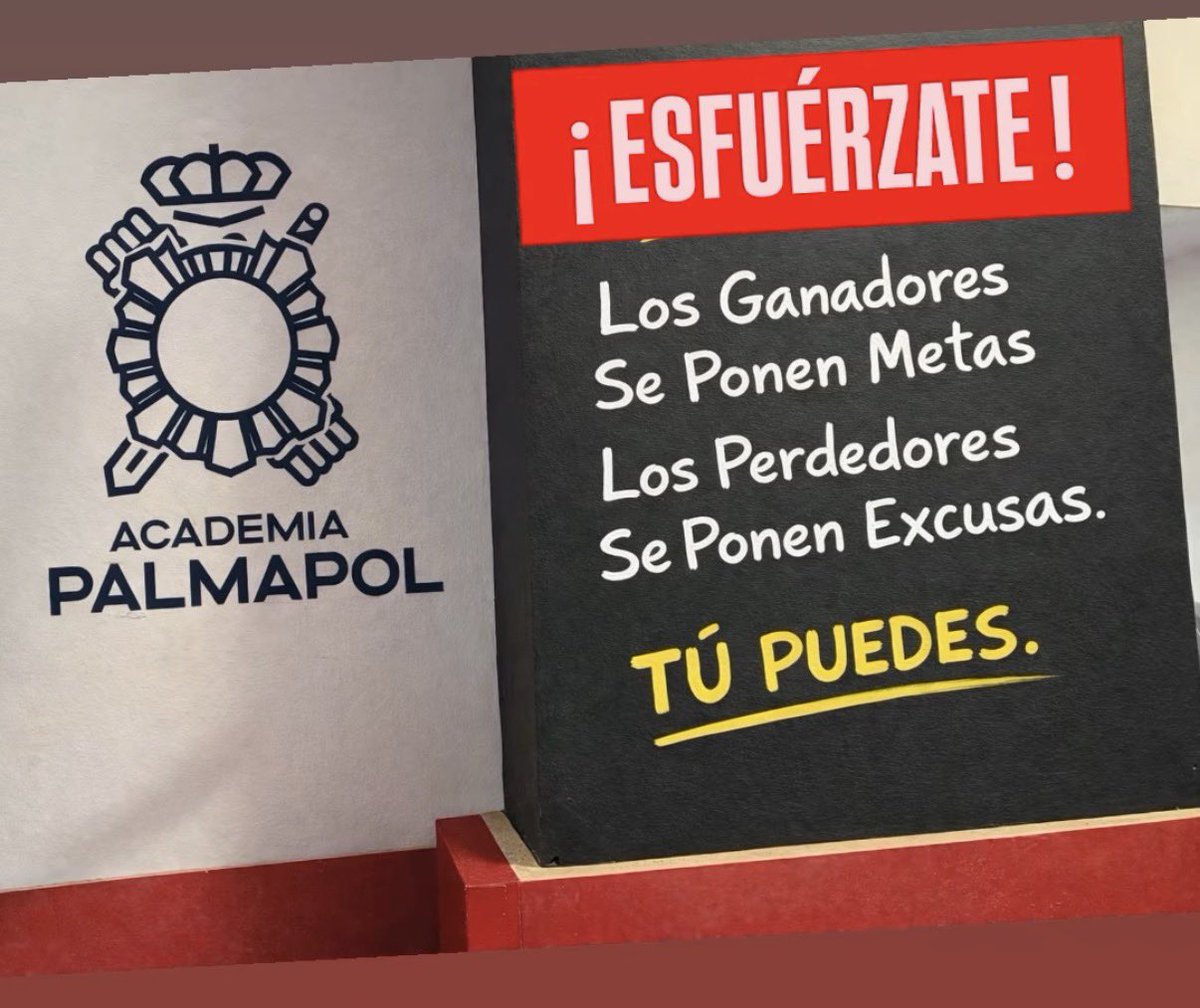 palmapolacadem1's tweet photo. 🚨 Mensaje para los opositores…

La oposición no se gana con motivación…  
se gana con disciplina cuando no tienes ganas.

Mientras algunos buscan excusas,  
otros están estudiando, entrenando y acercándose a su plaza.

**TÚ PUEDES… pero tienes que demostrarlo cada día. https://t.co/rUBl108FP5