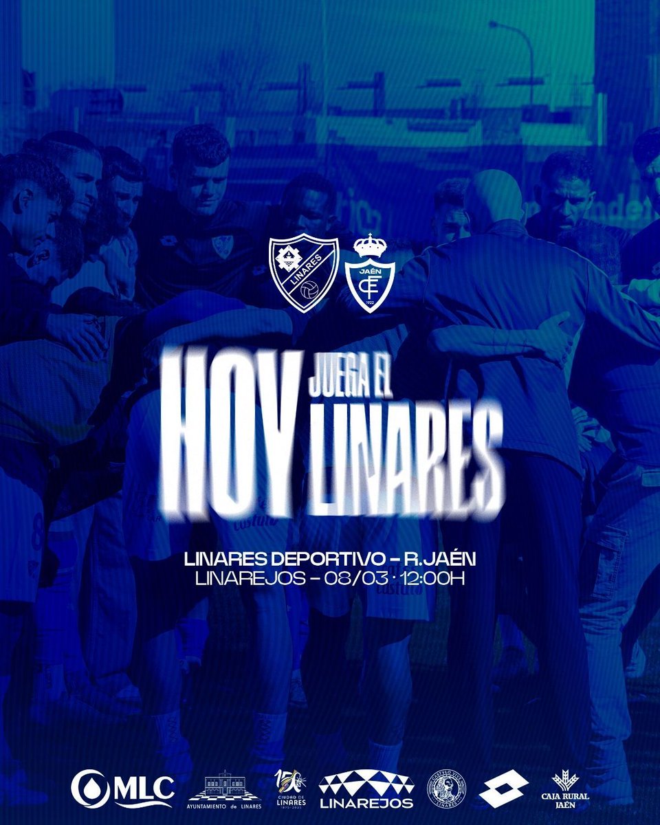 📣 𝐌𝐀𝐓𝐂𝐇𝐃𝐀𝐘

Coge tu bufanda, afina la voz y sal para Linarejos. 🔵

¡Hoy juega nuestro equipo! 🙌

¡Hoy es día de pelear por los 𝐓𝐑𝐄𝐒 𝐏𝐔𝐍𝐓𝐎𝐒 en #ElDerbi! 👊🔥

#LinaresJaén
#EsLoQueEres 💙