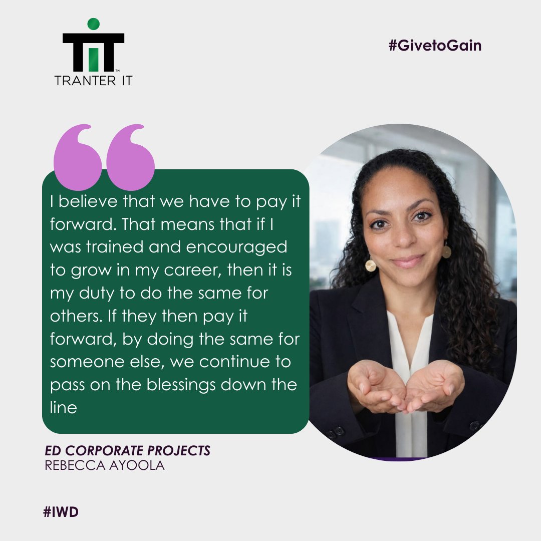 Tranter_IT's tweet photo. Growth multiplies when it is shared.

This International Women's Day, we celebrate the women of Tranter IT who lead not just by rising, but by lifting others along the way.

Through mentorship, trust, and opportunity, they prove a simple truth: when you invest in people, everyone gains.

Happy International Women's Day. 🤲